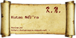 Kutas Nóra névjegykártya